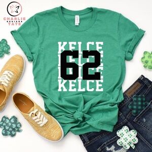 Jason Kelce 62 Philadelphia Eagles XL T-Shirt NEW Kelly Green UNISEX